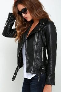 jaket bomber wanita model bikers motor untuk touring warna hitam