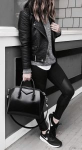 jaket kulit wanita casual santai