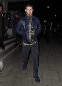 Jaket Kulit Bomber Biru By Nick Jonas