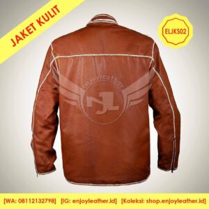 jaket kulit sulam belakang buatan Enjoy Leather Garut