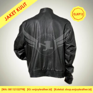 Jaket Kulit Pria Model ELJKP12 tampak belakang