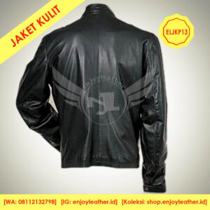 Jaket Kulit Pria Model ELJKP13 tampak belakang