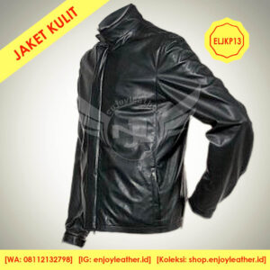 Jaket Kulit Pria Model ELJKP13 tampak samping