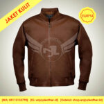 Jaket Kulit Pria Model ELJKP14 tampak depan