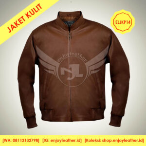 Jaket Kulit Pria Model ELJKP14 tampak depan