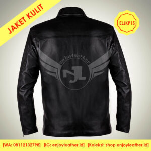 Jaket Kulit Pria Model ELJKP15 tampak belakang