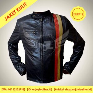 Jaket Kulit Pria Model ELJKP16 tampak depan
