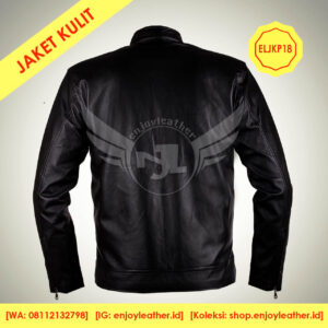 Jaket Kulit Pria Model ELJKP18 tampak belakang