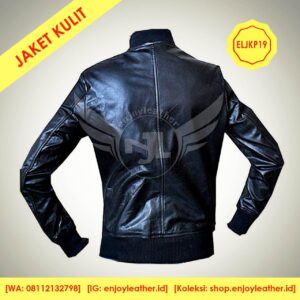 Jaket Kulit Pria Model ELJKP19 tampak belakang