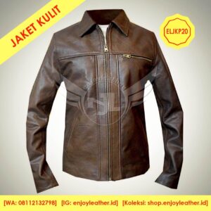 Jaket Kulit Pria Model ELJKP20 tampak depan