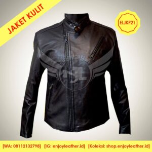 Jaket Kulit Pria Model ELJKP21 tampak depan