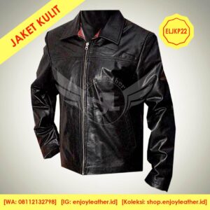 Jaket Kulit Pria Model ELJKP22 tampak depan