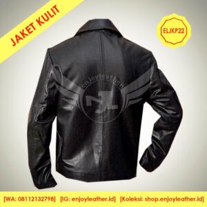 Jaket Kulit Pria Model ELJKP22 tampak belakang