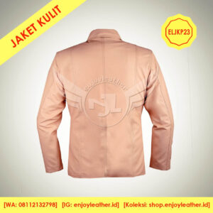 Jaket Kulit Pria Model ELJKP23 tampak belakang