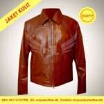 Jaket Kulit Coklat Tua untuk Pria Model Terbaru
