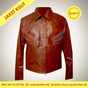 Jaket Kulit Coklat Tua untuk Pria Model Terbaru